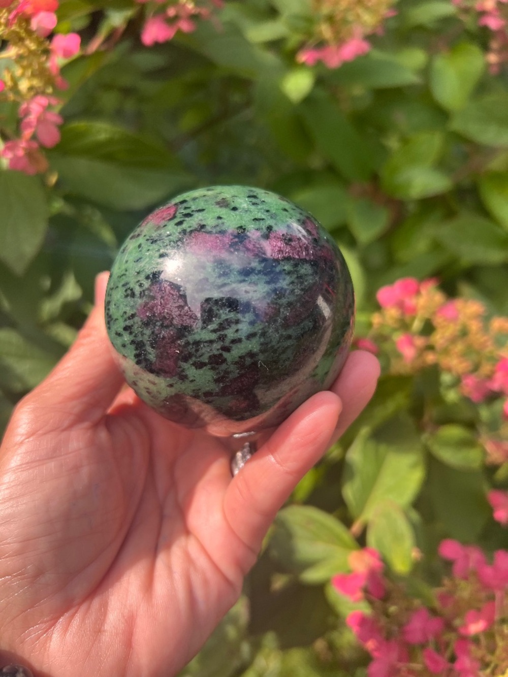 Ruby (1) zoisite sphere | crystal ~ uv reactive